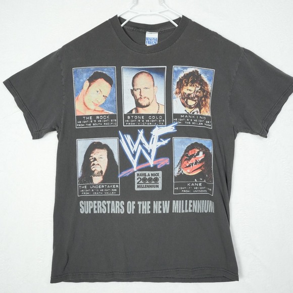 Vintage WWF Superstars Of The‎ New Millennium Tee Size L Stone Cold Undertaker